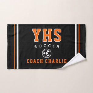 Custom Soccer Coach Towel, Team Gift for Coach Hand Towel