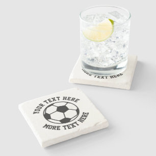 Custom soccer fan coasters made of stone