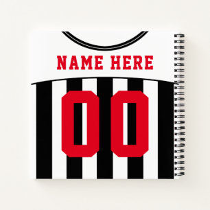 Custom Soccer Football Black & White Jersey Notebook