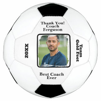 Custom Soccer Football Coach Photo Thank You Ball