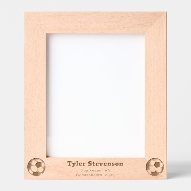 Custom Soccer Football Player Monogrammed Etched Frames (Front)