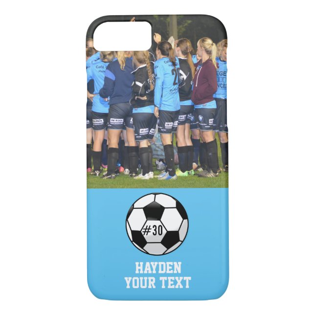 Custom Soccer Photo Collage Name Team Number Case-Mate iPhone Case (Back)