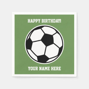 Custom soccer sports theme kid's Birthday party Napkin