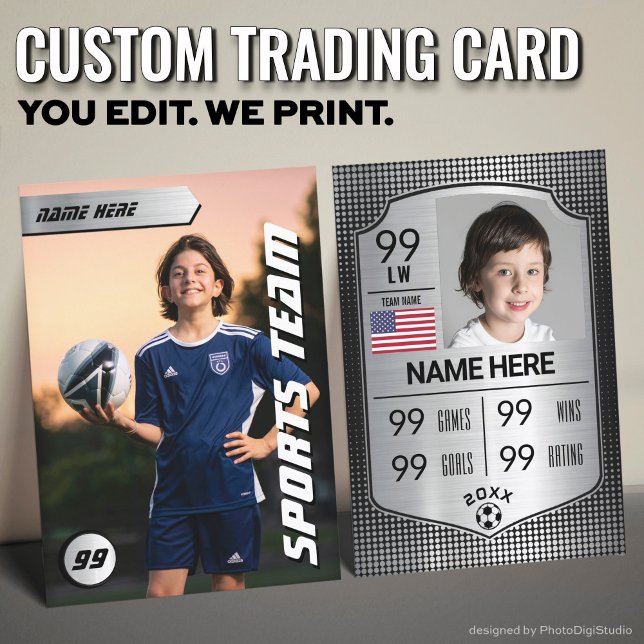 Custom Soccer Trading Card, Silver Shield Player Calling Card (Custom Soccer Trading Card, Silver Shield Player Card)