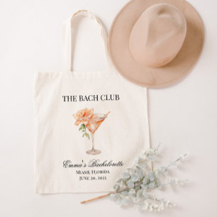 Custom Social Club Blush Cocktail Canvas Tote Bag