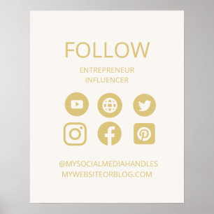 CUSTOM SOCIAL MEDIA ICONS SIGN BUSINESS TEMPLATE