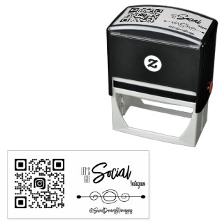 Custom Social Media QR Code Self-Inking Stamp
