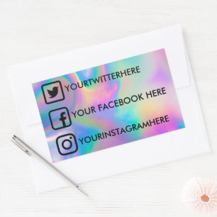 Custom Social Media Stickers Faux Holo
