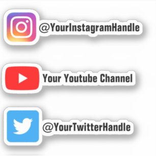 Custom Social Media Username Sticker Pack of 3