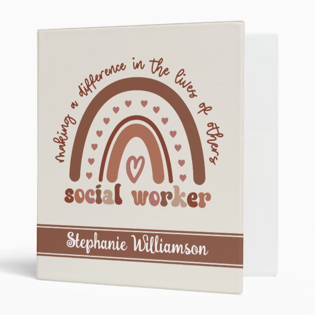 Custom Social Worker Appreciation Graduation Gift Binder (Front/Inside)