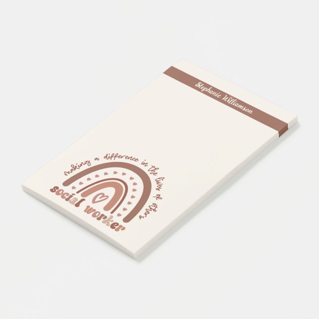 Custom Social Worker Appreciation Graduation Gift Post-it Notes (Angled)