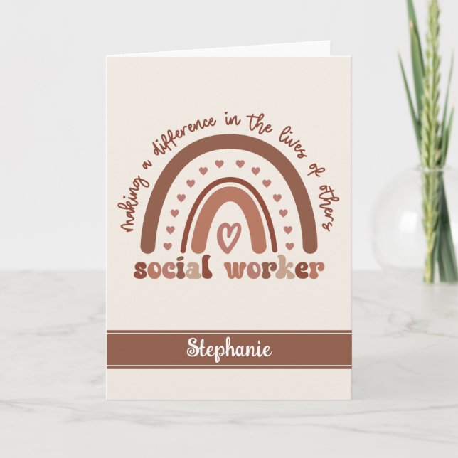 Custom Social Worker Appreciation Graduation Gifts Card (Front)
