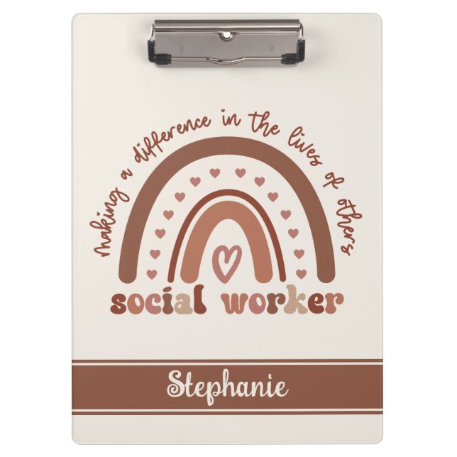 Custom Social Worker Appreciation Graduation Gifts Clipboard (Front)