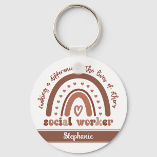 Custom Social Worker Appreciation Graduation Gifts Keychain