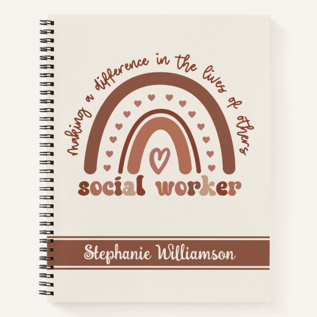 Custom Social Worker Appreciation Graduation Gifts Notebook (Front)