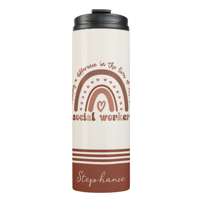 Custom Social Worker Appreciation Graduation Gifts Thermal Tumbler (Front)