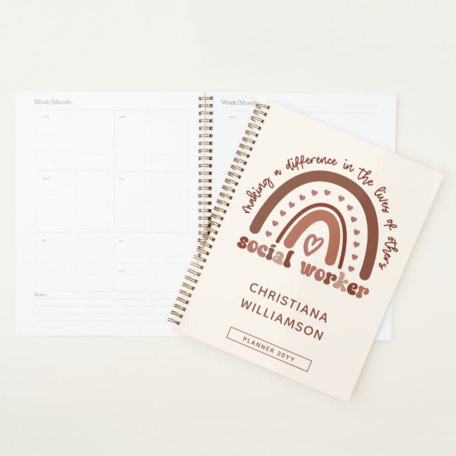 Custom Social Worker Appreciation Social Work Planner (Display)