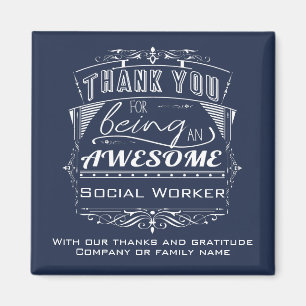 Custom Social Worker Thank You Appreciation Magnet
