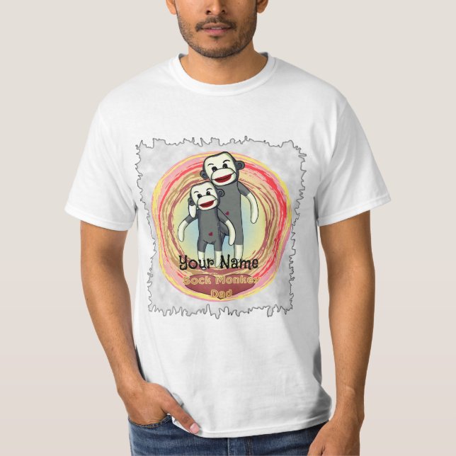 Custom Sock Monkey Dad t-shirt (Front)
