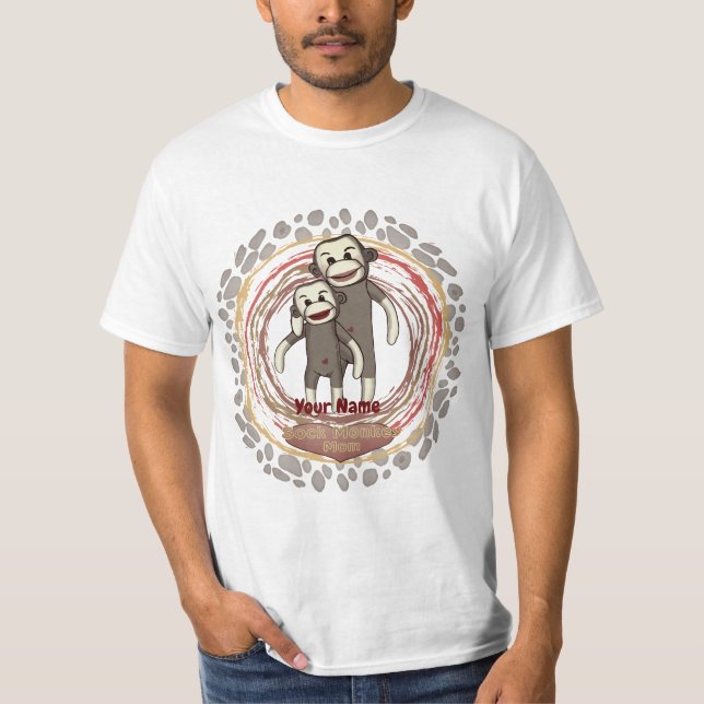 Custom Sock Monkey Mom   t-shirt (Front)