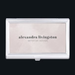 Custom Soft Blue Watercolor Modern Typography Business Card Holder<br><div class="desc">Designed with simplicity and style in mind,  this blush-toned business card holder features a soft watercolor texture and clean,  modern typography. Perfect for interior designers,  consultants,  or creatives who want a polished and professional accessory. Personalize it with your name and job title to create a cohesive brand identity.</div>