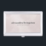 Custom Soft Blue Watercolor Modern Typography Business Card Holder<br><div class="desc">Designed with simplicity and style in mind,  this blush-toned business card holder features a soft watercolor texture and clean,  modern typography. Perfect for interior designers,  consultants,  or creatives who want a polished and professional accessory. Personalize it with your name and job title to create a cohesive brand identity.</div>