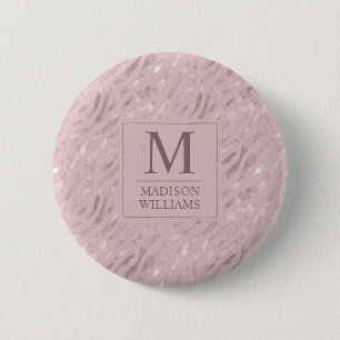 Custom Soft Blush Pastel Pink Gold Glitter Pattern 2 Inch Round Button