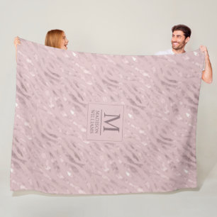 Custom Soft Blush Pastel Pink Gold Glitter Pattern Fleece Blanket