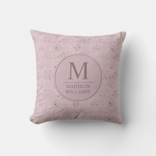 Custom Soft Blush Pastel Pink Gold Glitter Pattern Throw Pillow