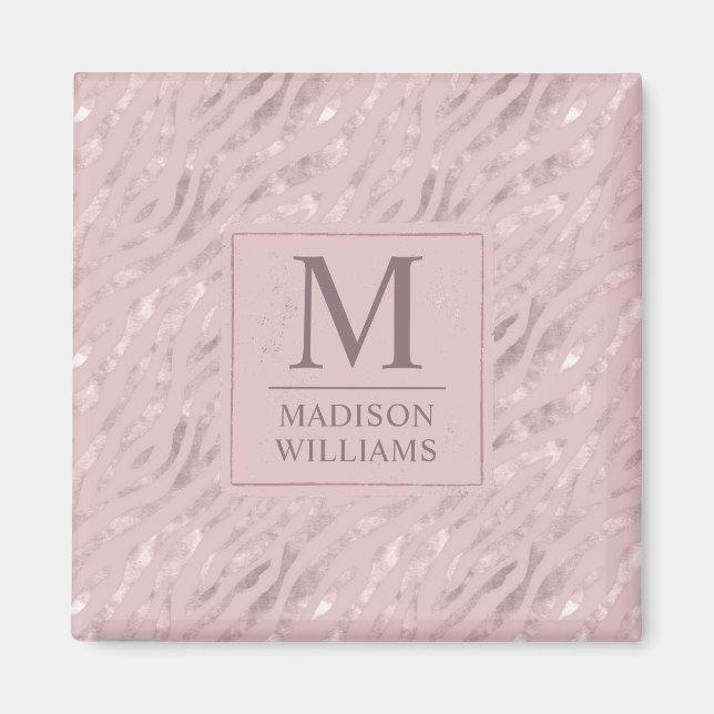 Custom Soft Blush Pink Light Gold Glitter Pattern Magnet (Front)