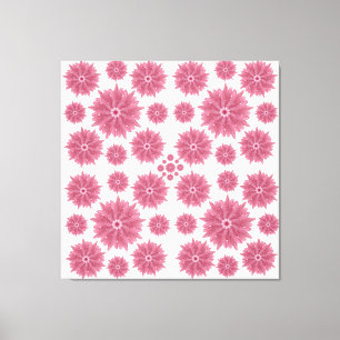 Custom Soft Dusty Pink Chrysanthemum Pattern Canvas Print