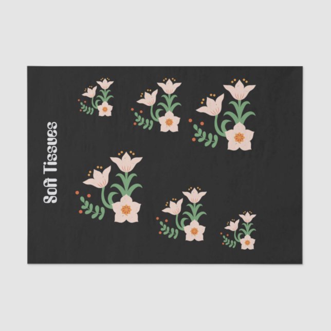 Custom Soft Tissues Text Light Grey Text Colour Tissue Paper (Front)