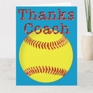 Custom Softball COACH Gifts Thanks Coach BIG Card