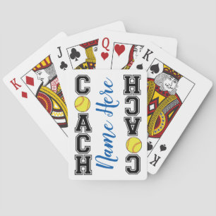 Custom softball coach thank you gift - batter up! playing cards