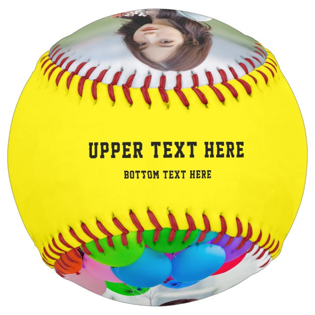 Custom Softball Featuring Your Image & Text (Front)