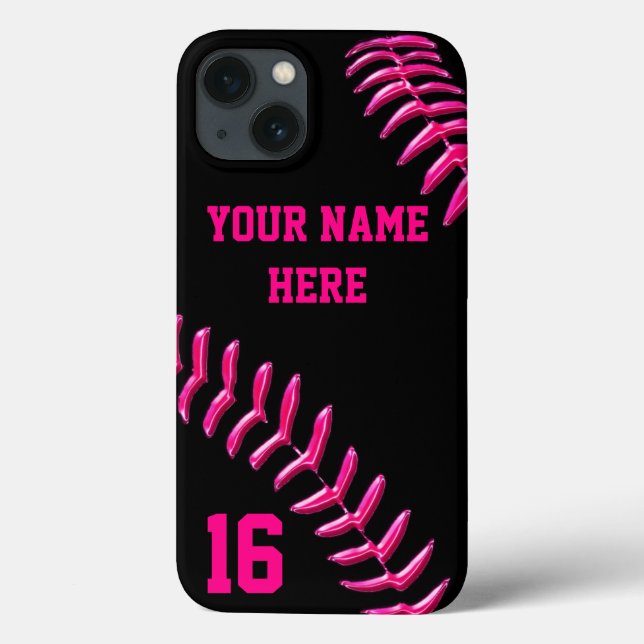 Custom Softball iPhone 6 Cases with YOUR TEXT (Back)