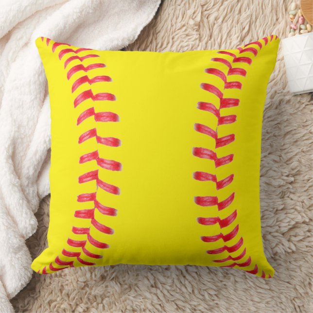 Custom Softball Throw Pillow (Blanket)