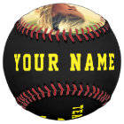 Custom Softball with Team Name Number Photo Black