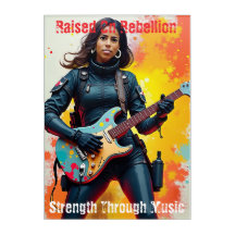 Custom Soldier Girl Guitarist Art Inspirational