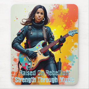 Custom Soldier Girl Guitarist Art Inspirational Mouse Pad