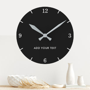 Custom Solid Colour And Text Personalized Round Clock