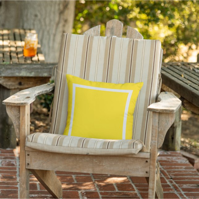 Custom solid colour Sunflower yellow Grey  Outdoor Pillow (Chair)