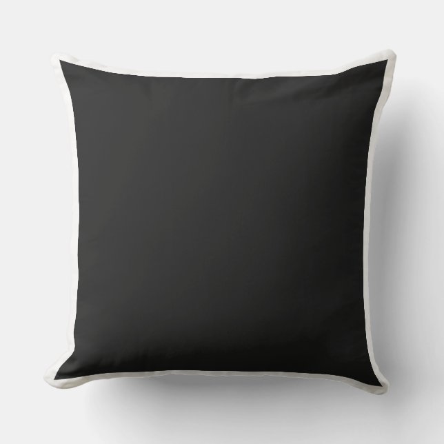 Custom solid plain black / white frame decorative outdoor pillow (Front)