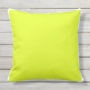 Custom solid plain bright yellow / white frame outdoor pillow