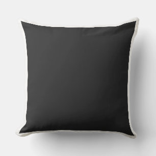 Custom solid slate black / white frame decorative outdoor pillow