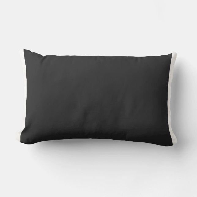 Custom solid slate black  white stripes decorative lumbar pillow (Front)