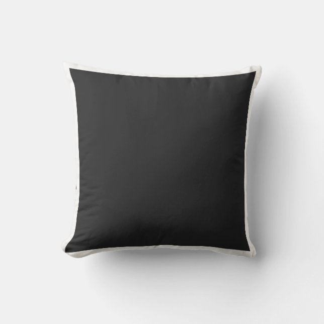Custom solid slate black  white stripes decorative outdoor pillow (Front)