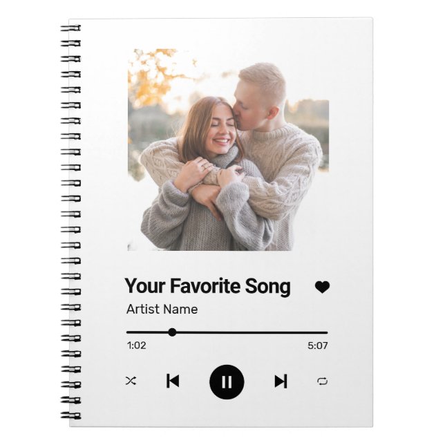 Custom Song Favorite Song One Photo  Coffee Mug Notebook (Front)