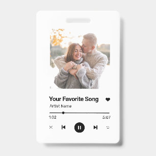 Custom Song Favourite Song One Photo Badge