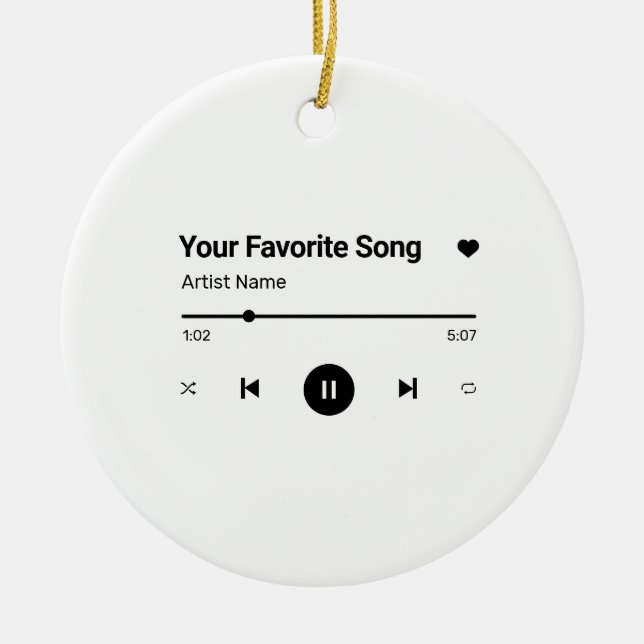 Custom Song Favourite Song One Photo  Coffee Mug Ceramic Ornament (Front)